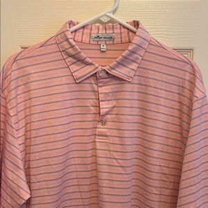 Peter Millar Men's Polo Shirt in Pink and Purple Stripes